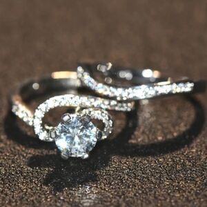 diamond Luxury Large 6-Prong Eternity wedding ring sz 9